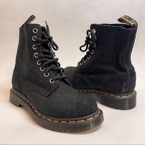 Dr. Martens Shoes - Dr. Martens Pascal 1460 Black Glitter Ray Combat Boots